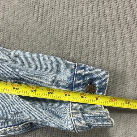 Levis Jacket Mens Medium* Denim Button Up Trucker Workwear Type 3 Blue Biker - Picture 10 of 11